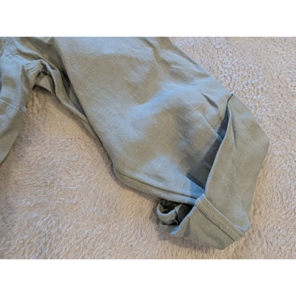Women's Soft Surroundings Jumpsuit 8P Light Green Pockets Belt - Picture 5 of 13
